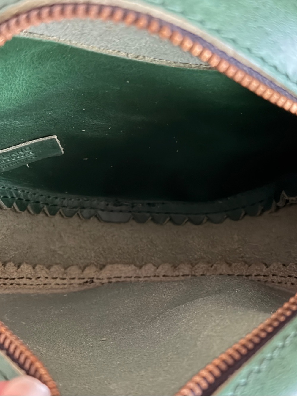 New Portland Leather Goods Almost Perfect Circle Crossbody in Cowboy Mint - Picture 4 of 6